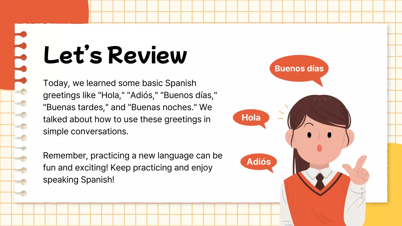 Orange Simple Spanish Class Invitation Presentation
