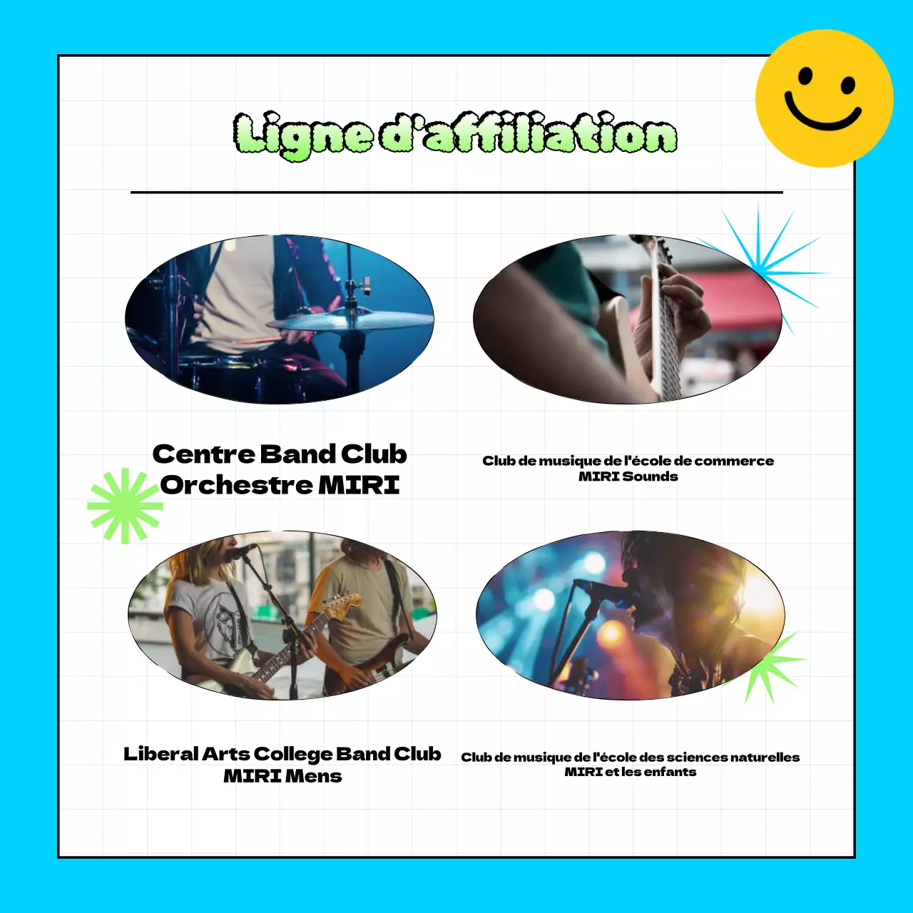 Promouvoir les concerts rétro en bleu clair