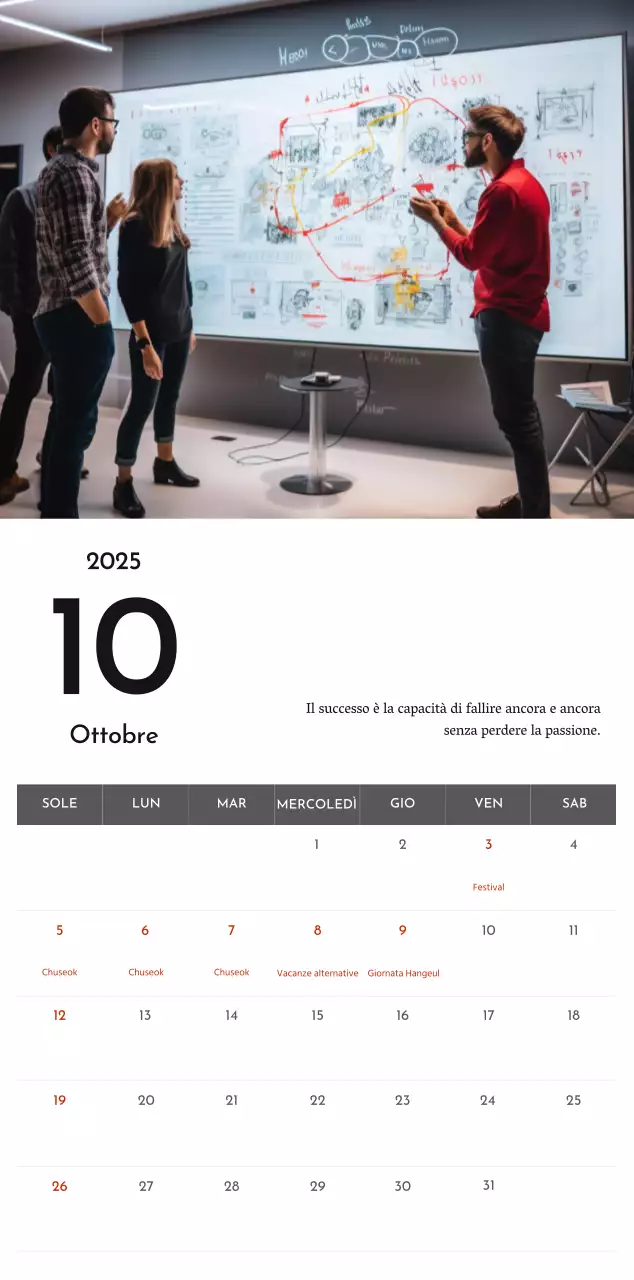 Un semplice calendario aziendale in grigio