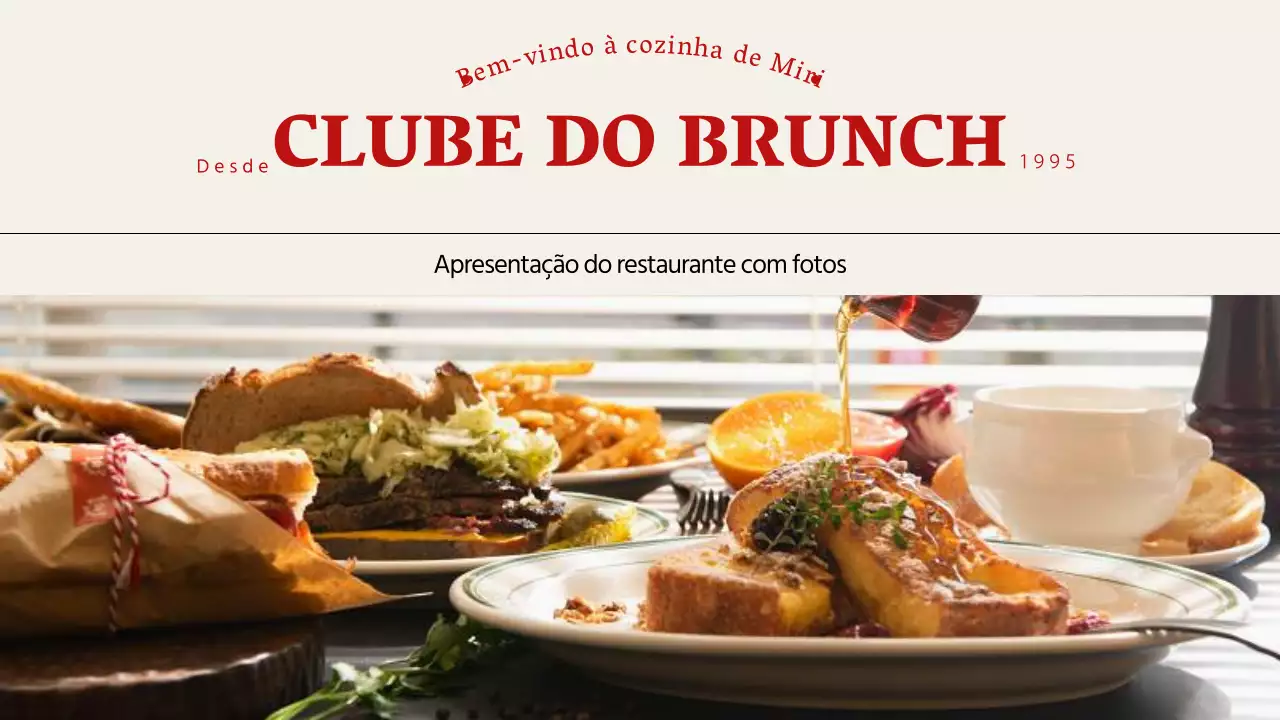 Um guia para um restaurante de brunch moderno em vermelho