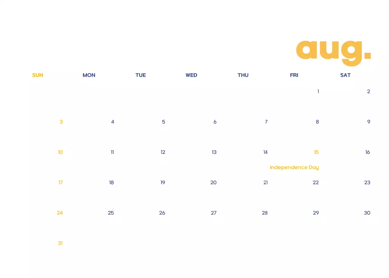 Business calendar with cute illustrations