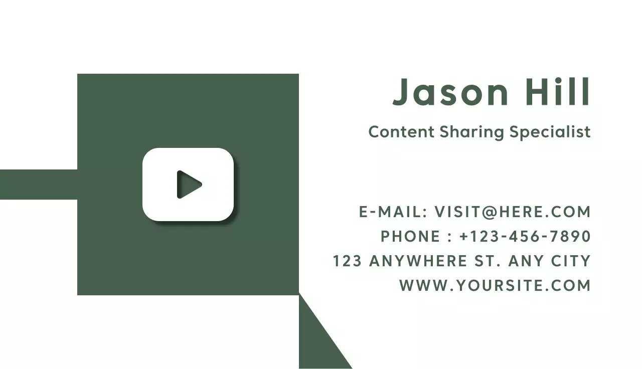 Green Minimal Business Card