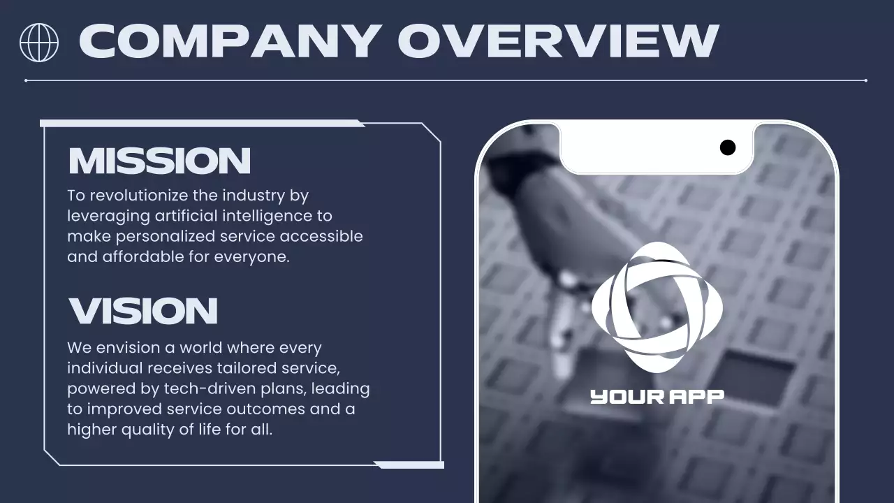 Navy Modern Ai Business Pitch Presentation