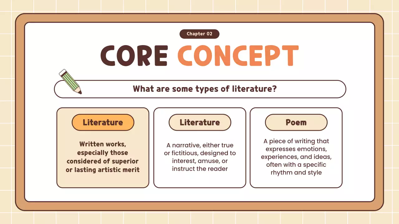 Orange Simple Literature Course Presentation