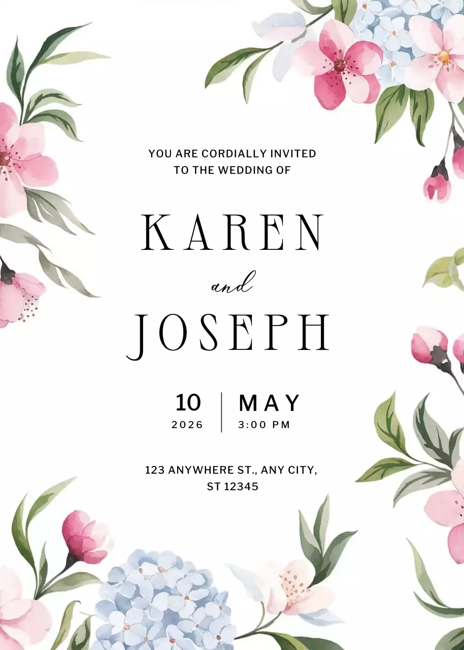 Thiệp cưới hoa trắng