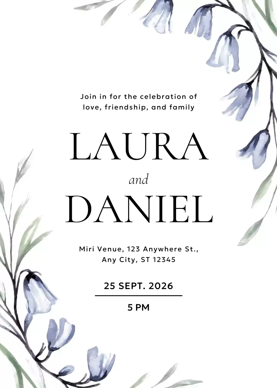 lời mời đám cưới màu trắng thanh lịch