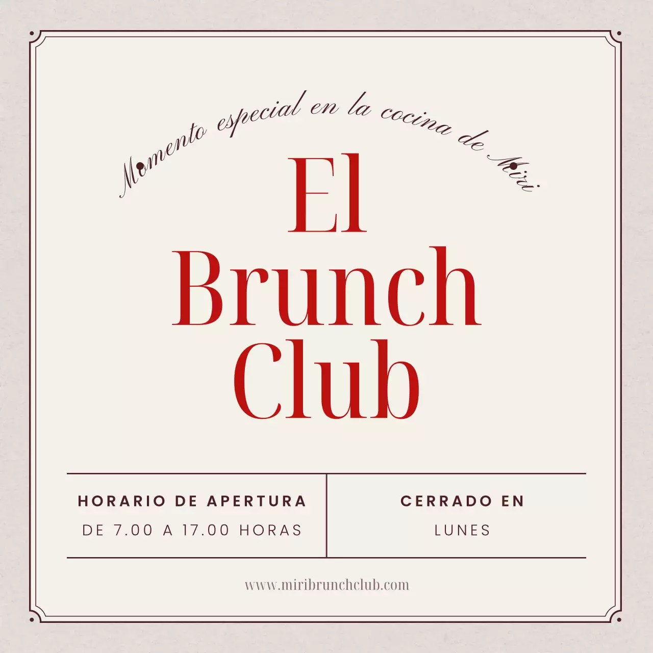 Horario de apertura de este restaurante beige y minimalista