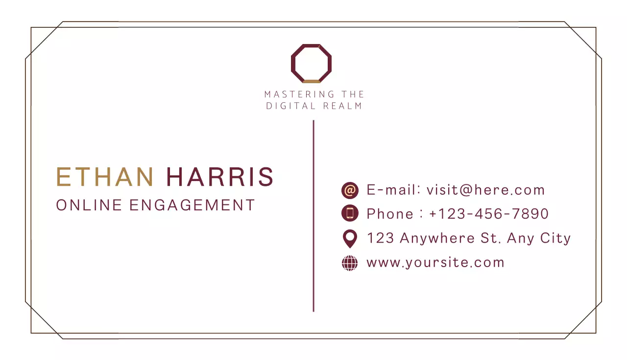 Maroon Modern Business Card