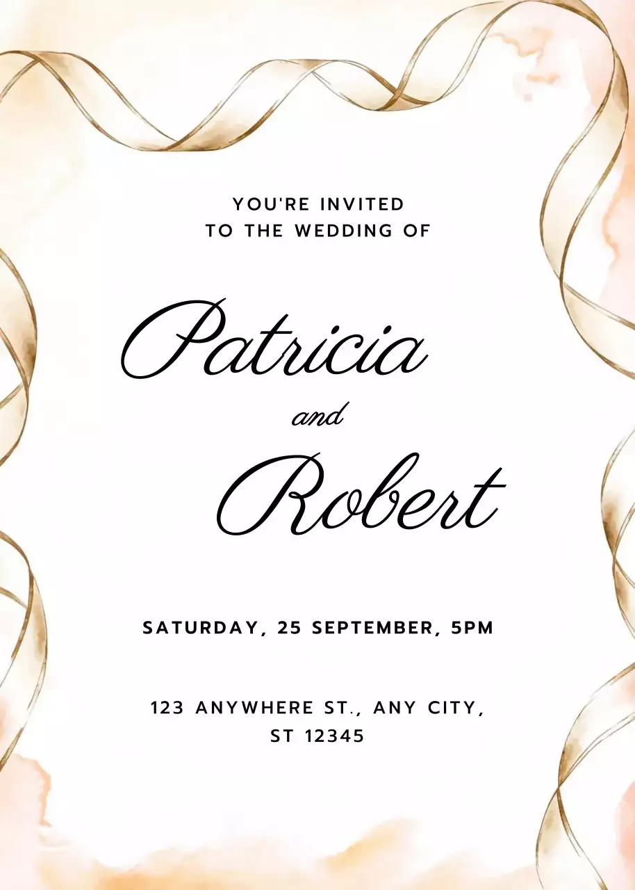 Undangan Pernikahan Emas Elegan