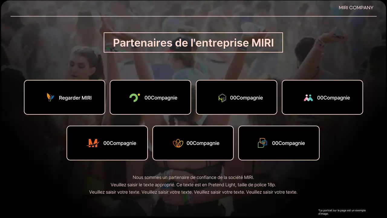 Un pitch deck d'entreprise pour un événement orange et dans l'air du temps