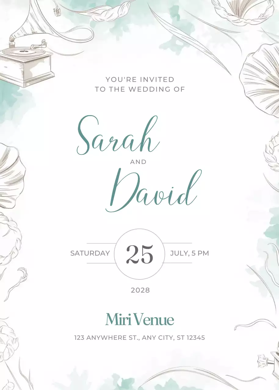 Thiệp cưới Mint Elegant