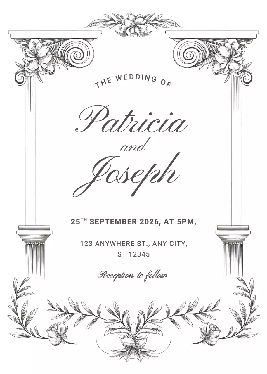 Thiệp cưới màu xám thanh lịch