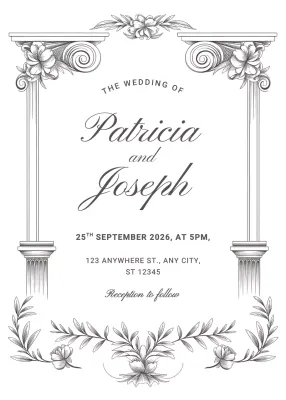 Grey Elegant Wedding Invitation