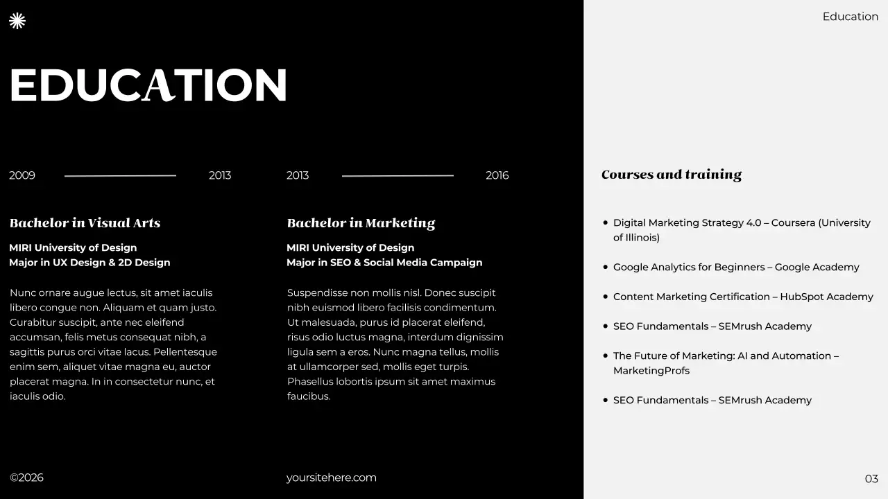 Trình bày danh mục đầu tư hiện đại màu đen