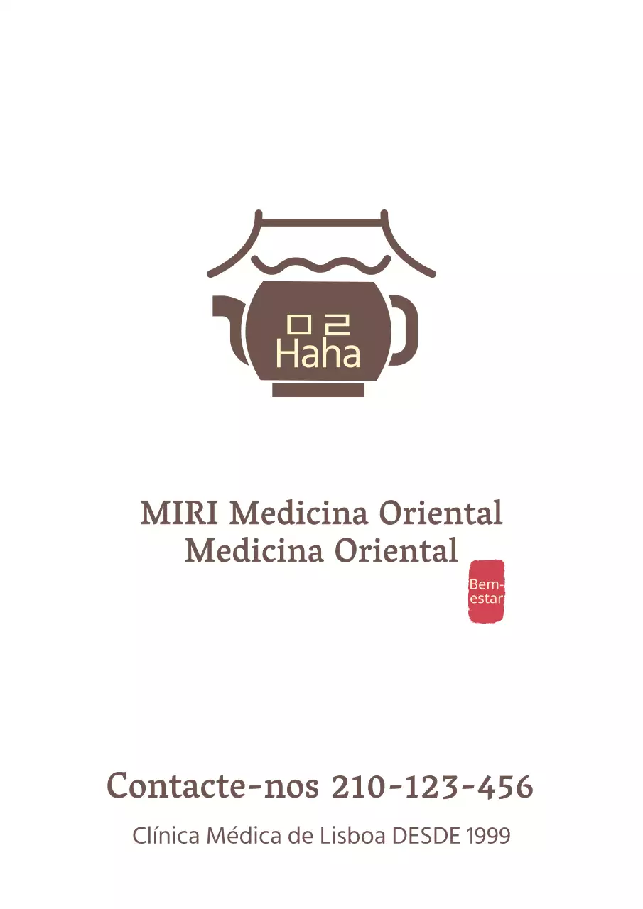 Logótipo da clínica de medicina tradicional chinesa em castanho