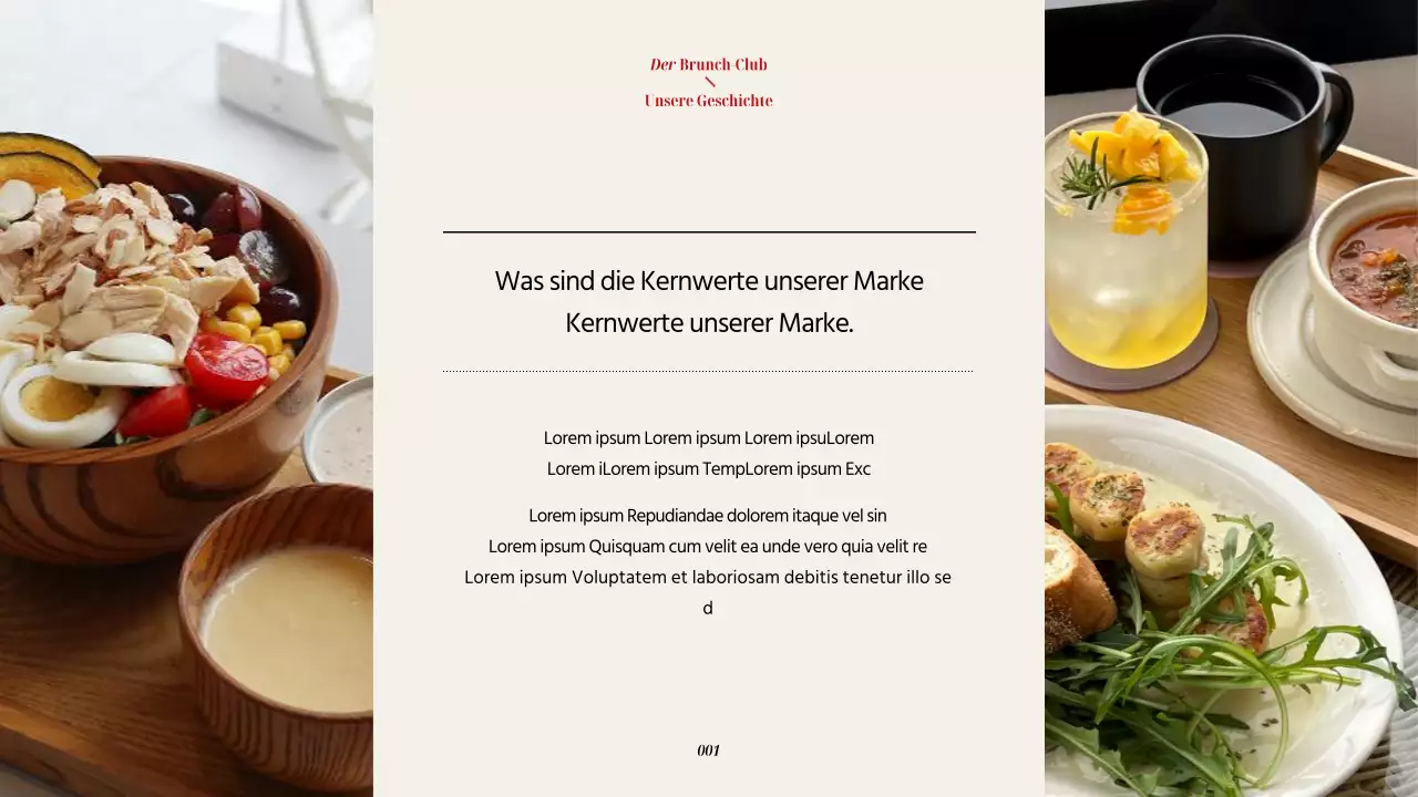 Ein Leitfaden für ein modernes Brunch-Restaurant in Rot