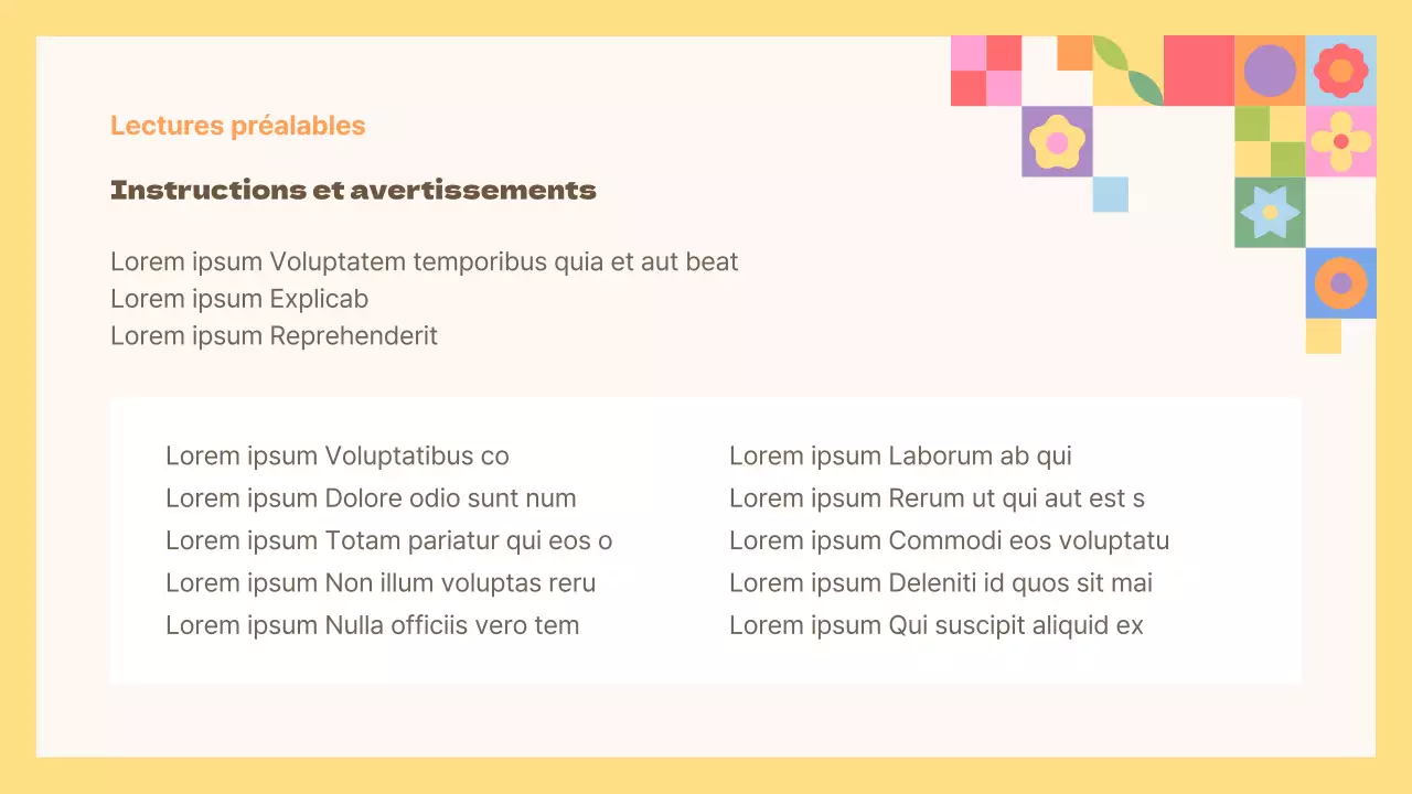 Guide de l'expérience culturelle traditionnelle jaune et orange