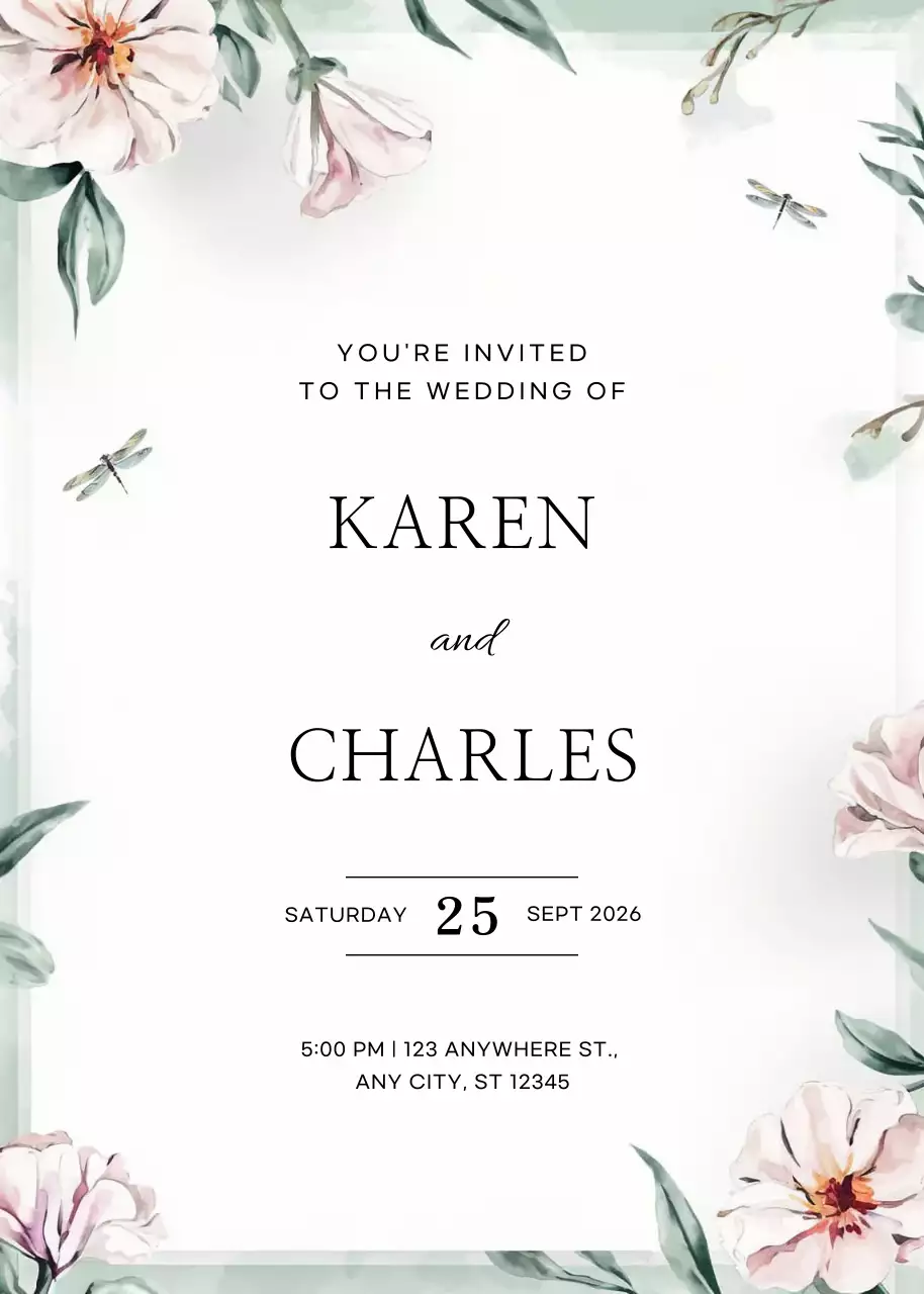 Undangan Pernikahan Elegan Berwarna Putih