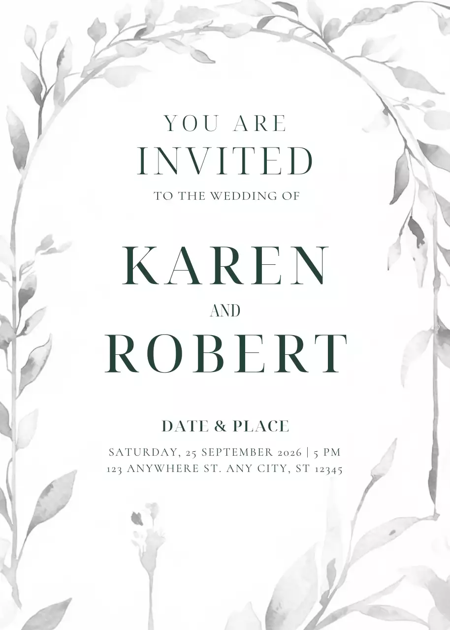 lời mời đám cưới màu trắng thanh lịch