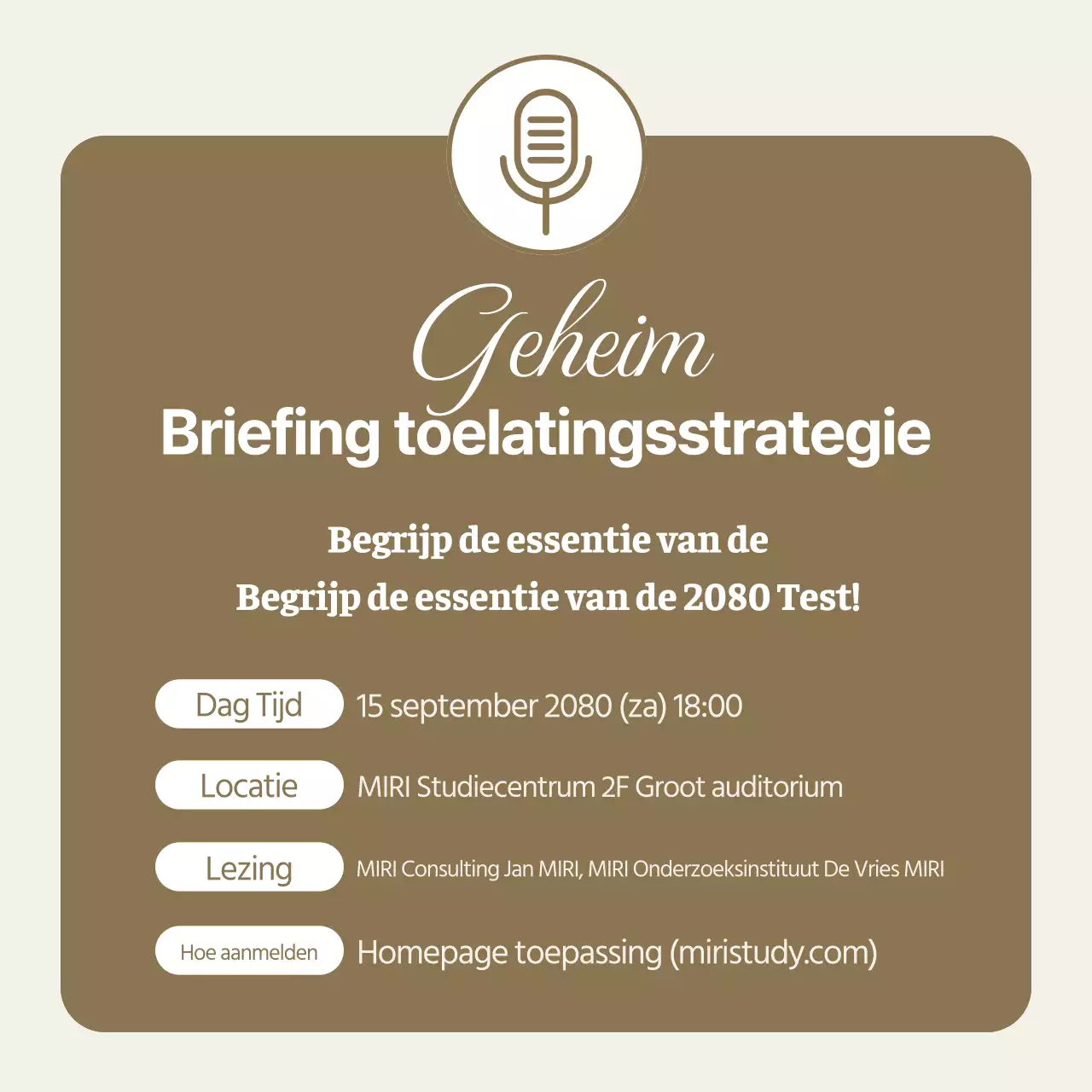Bevorder een beige en eenvoudige briefing voor de universiteitsstrategie