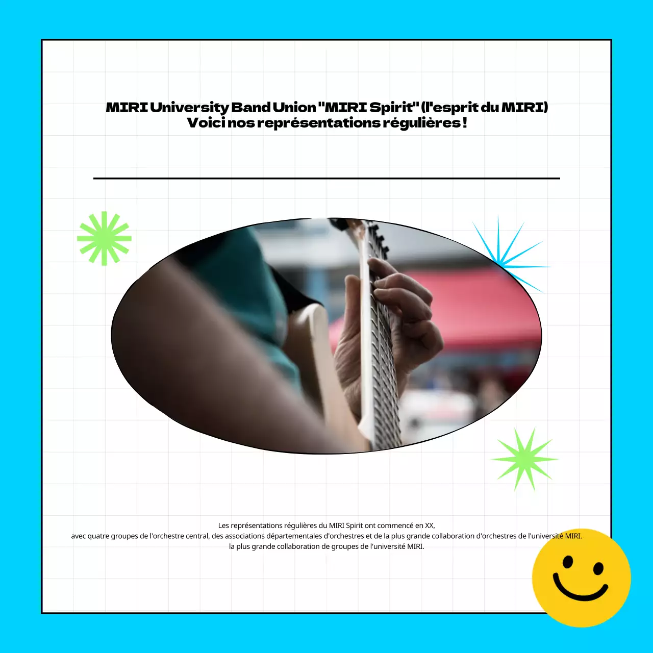 Promouvoir les concerts rétro en bleu clair