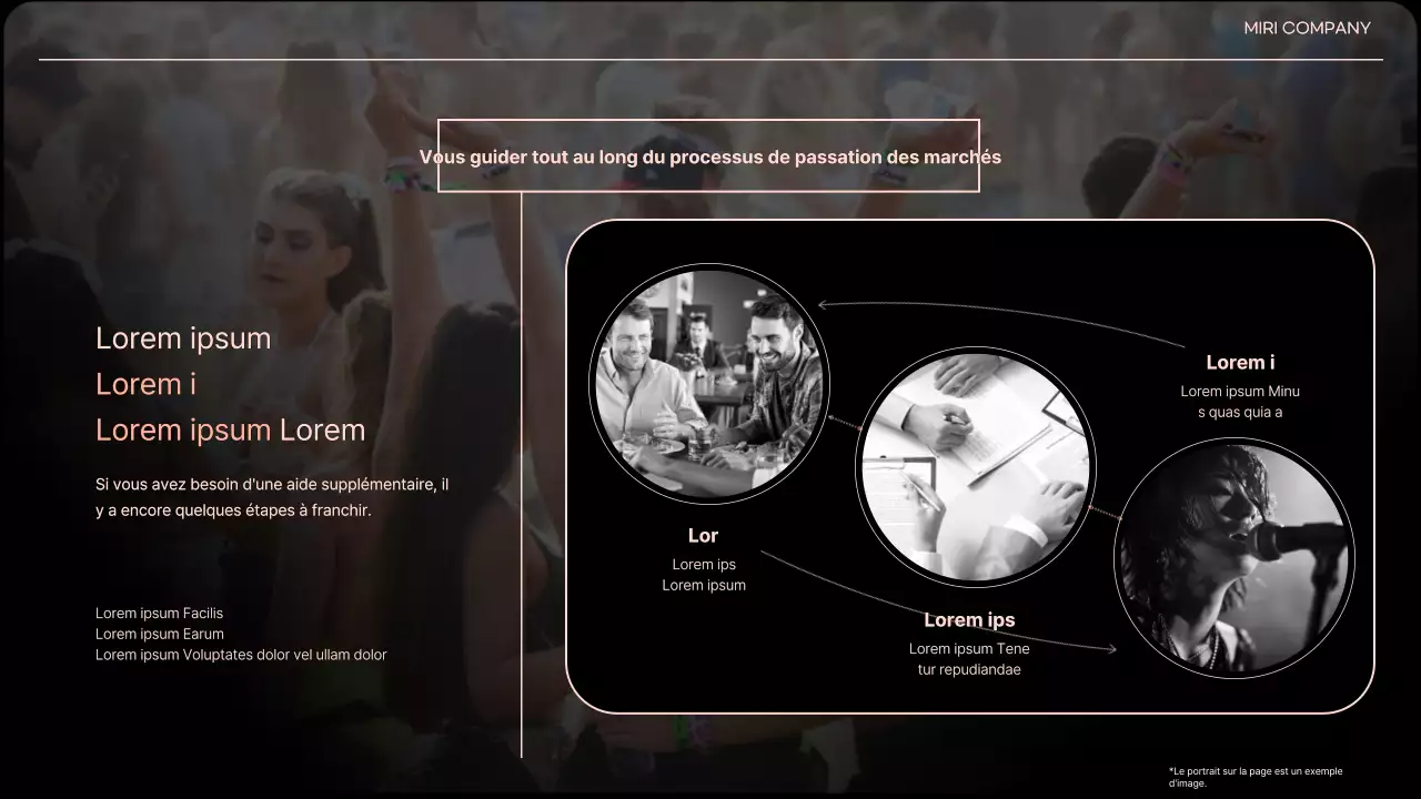 Un pitch deck d'entreprise pour un événement orange et dans l'air du temps