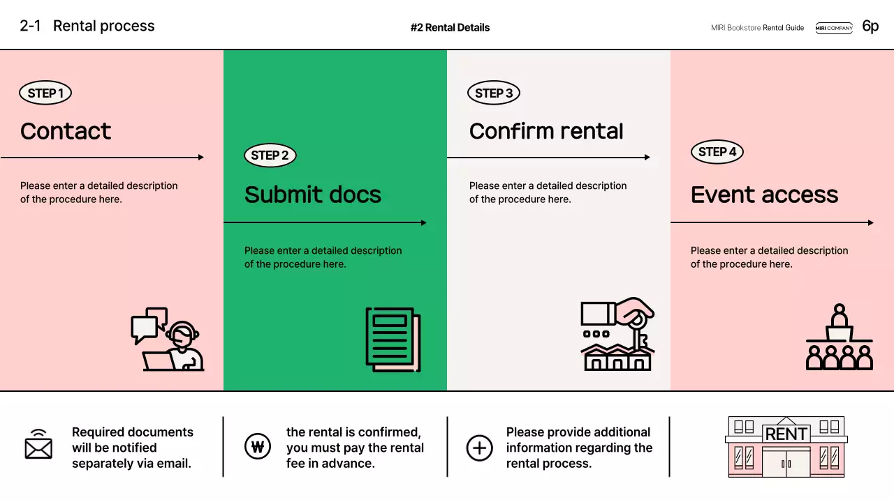핑크 모던 서점 가이드 프레젠테이션
