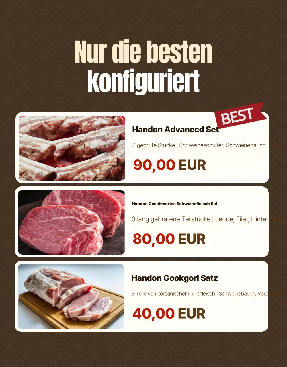 Traditionelles Fleisch anbraten