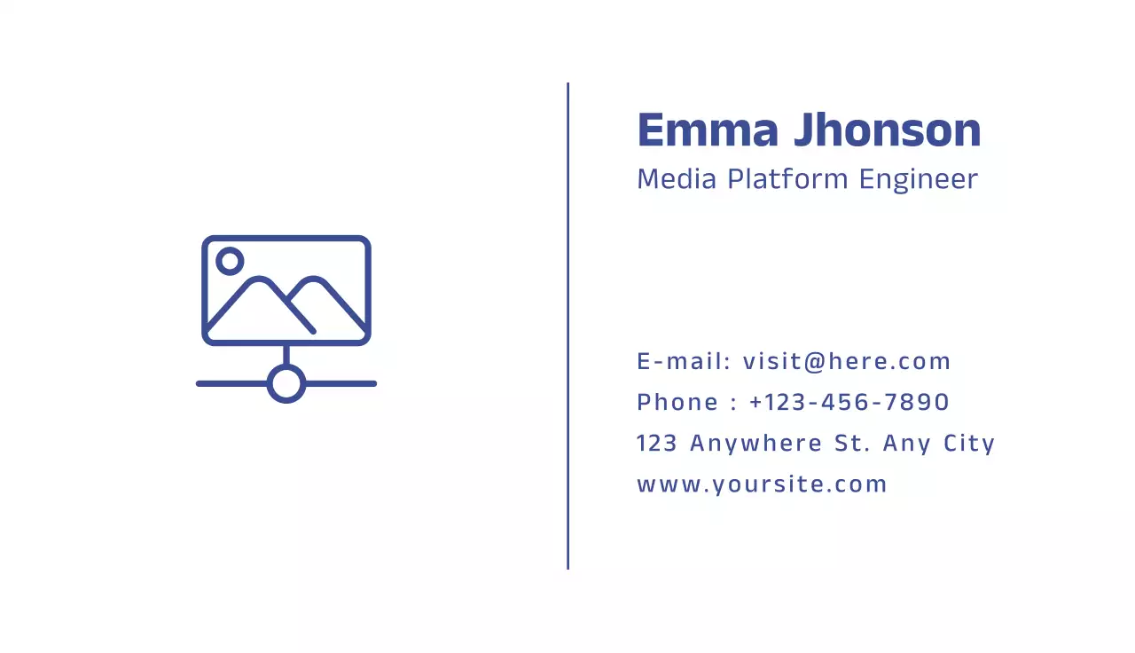 Blue Minimalist Business Card