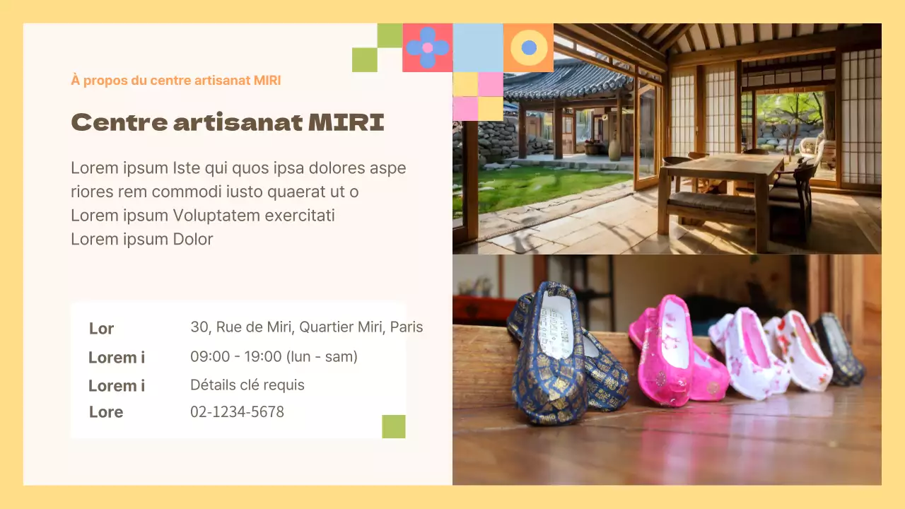 Guide de l'expérience culturelle traditionnelle jaune et orange