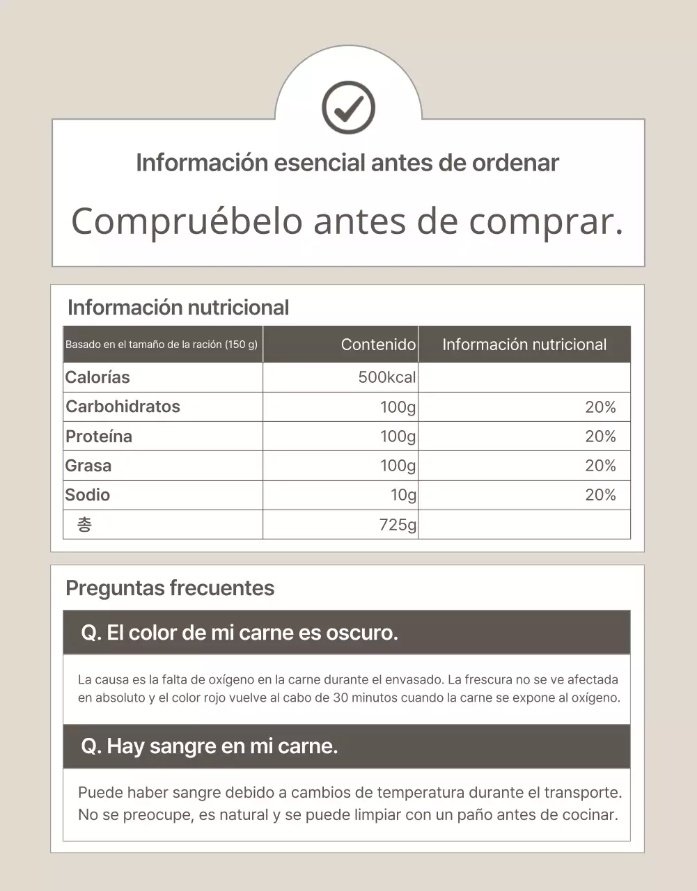 Beige y sencillo para promocionar los productos ganaderos