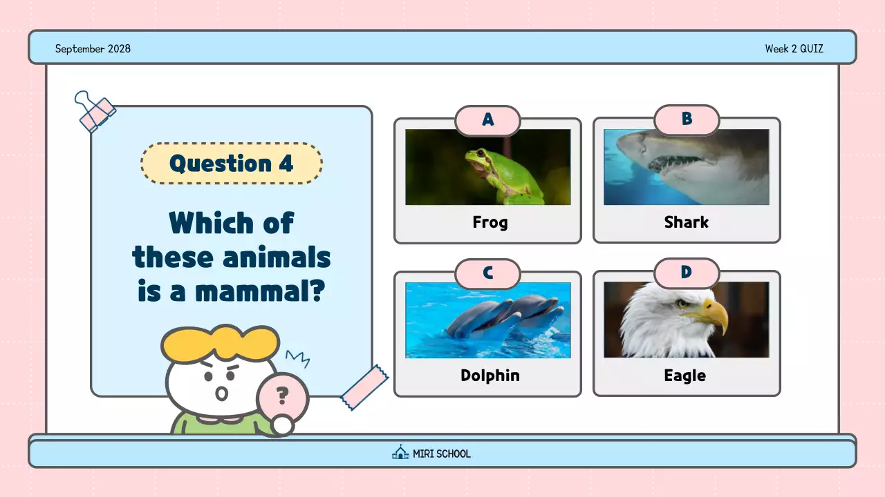 Pink Playful School Quiz Guide Presentation