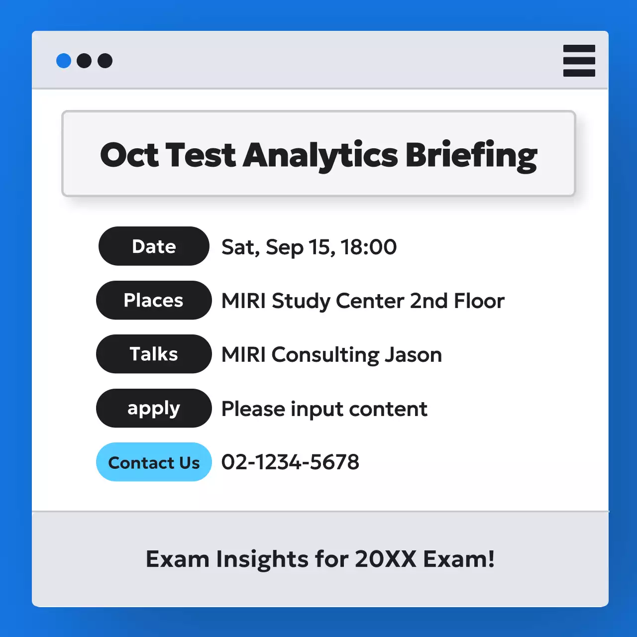 Blue Modern Evaluation Briefing Instagram Carousel