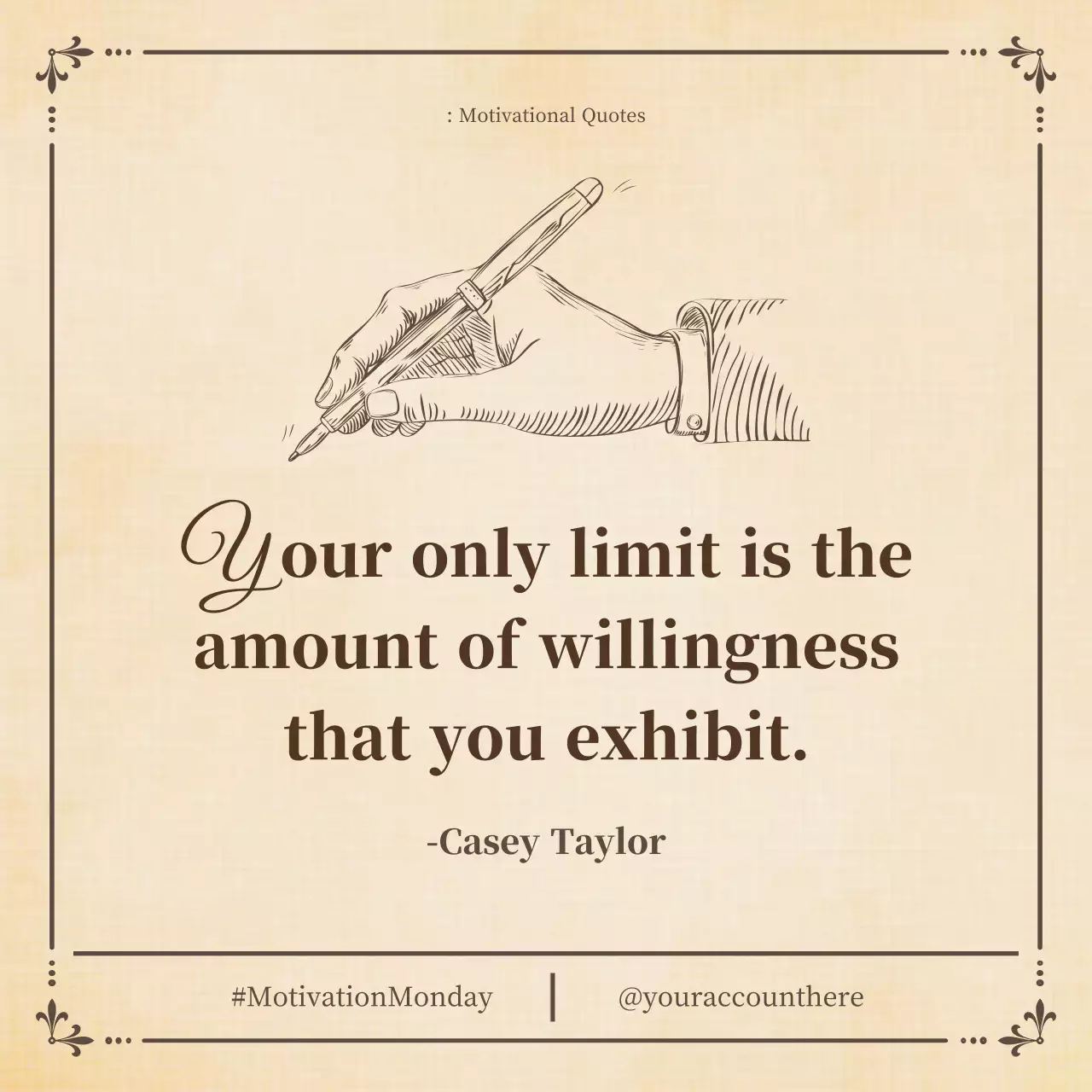 Beige Vintage Motivational Announcement Social Media Post