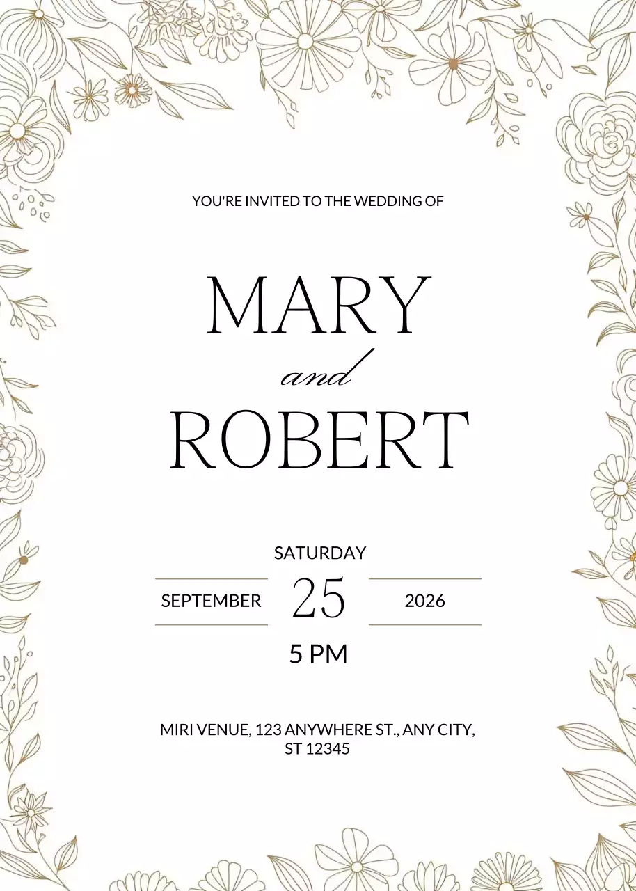 Thiệp cưới thanh lịch màu be