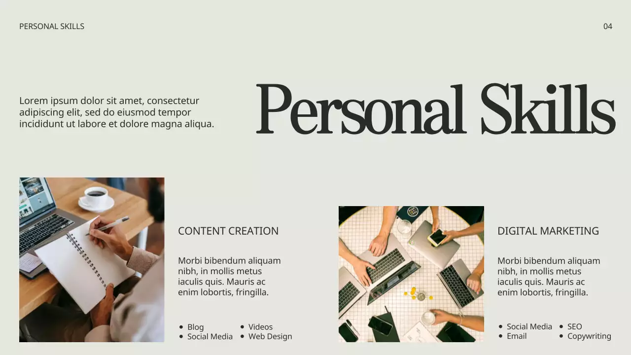 Trình bày danh mục đầu tư hiện đại màu be