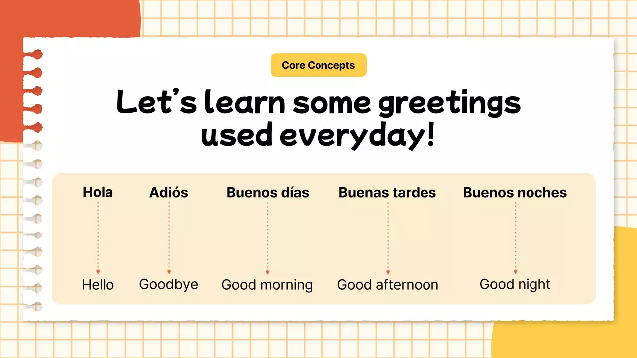 Orange Simple Spanish Class Invitation Presentation