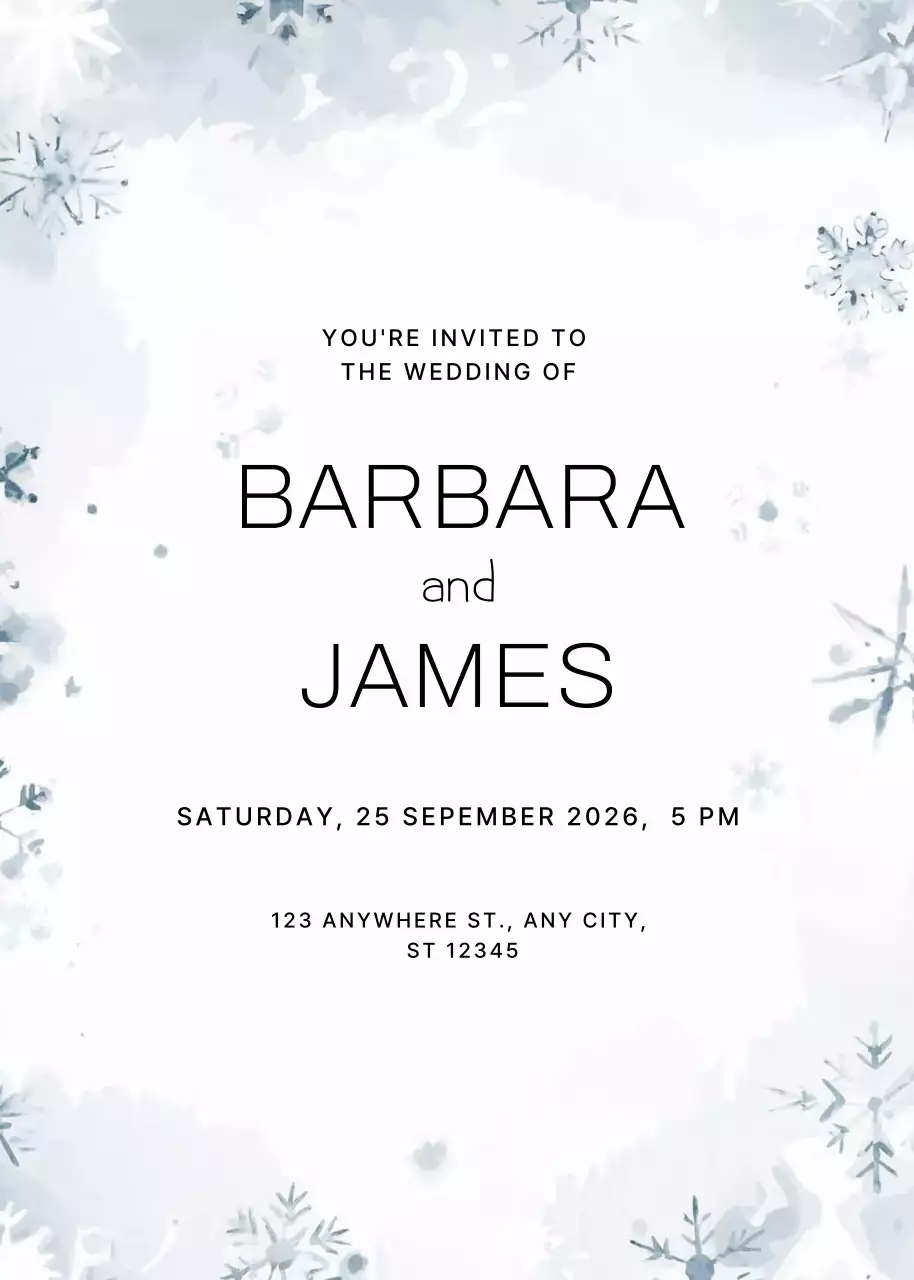 Thiệp cưới màu trắng thanh lịch