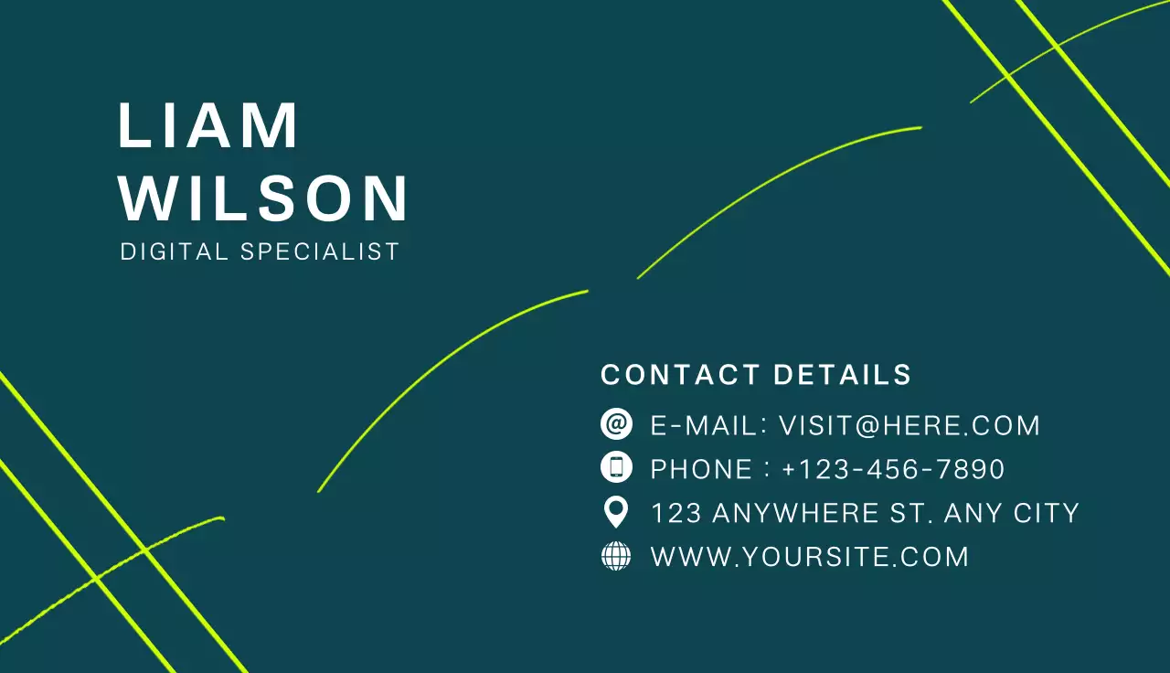 Teal Modern Business Card