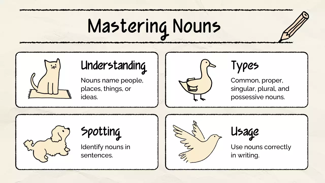 beige simple grammar class material