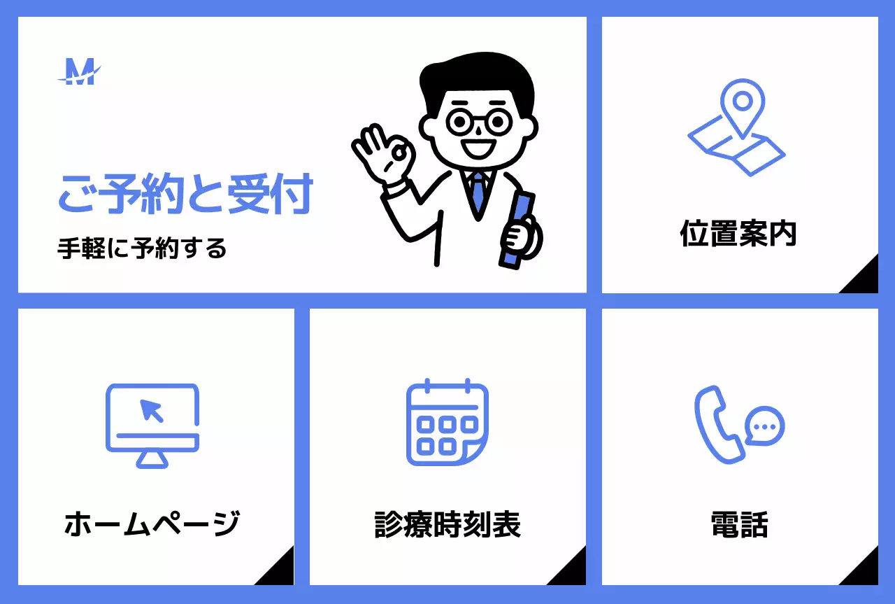 青 シンプル 医療 案内