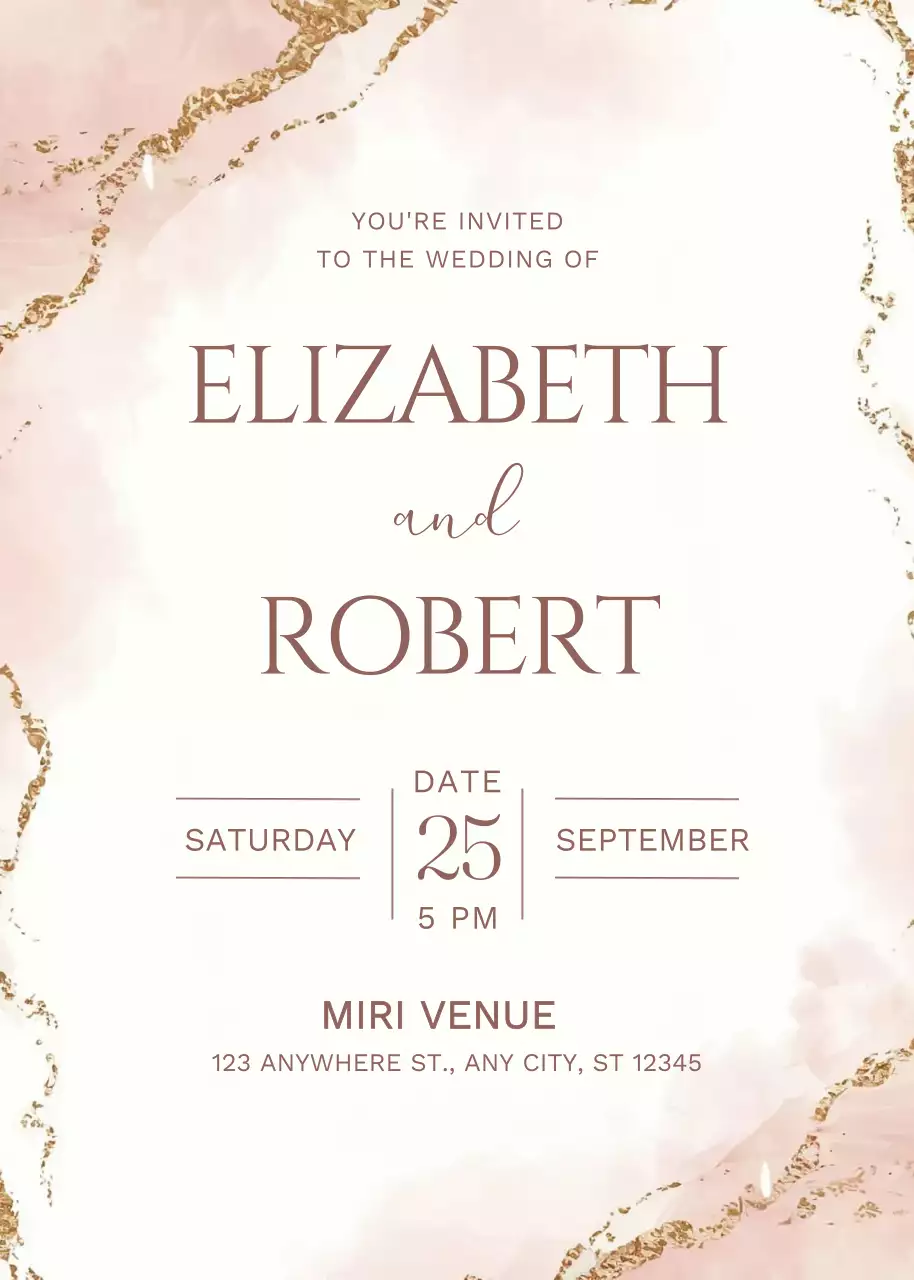 Thiệp cưới thanh lịch màu be