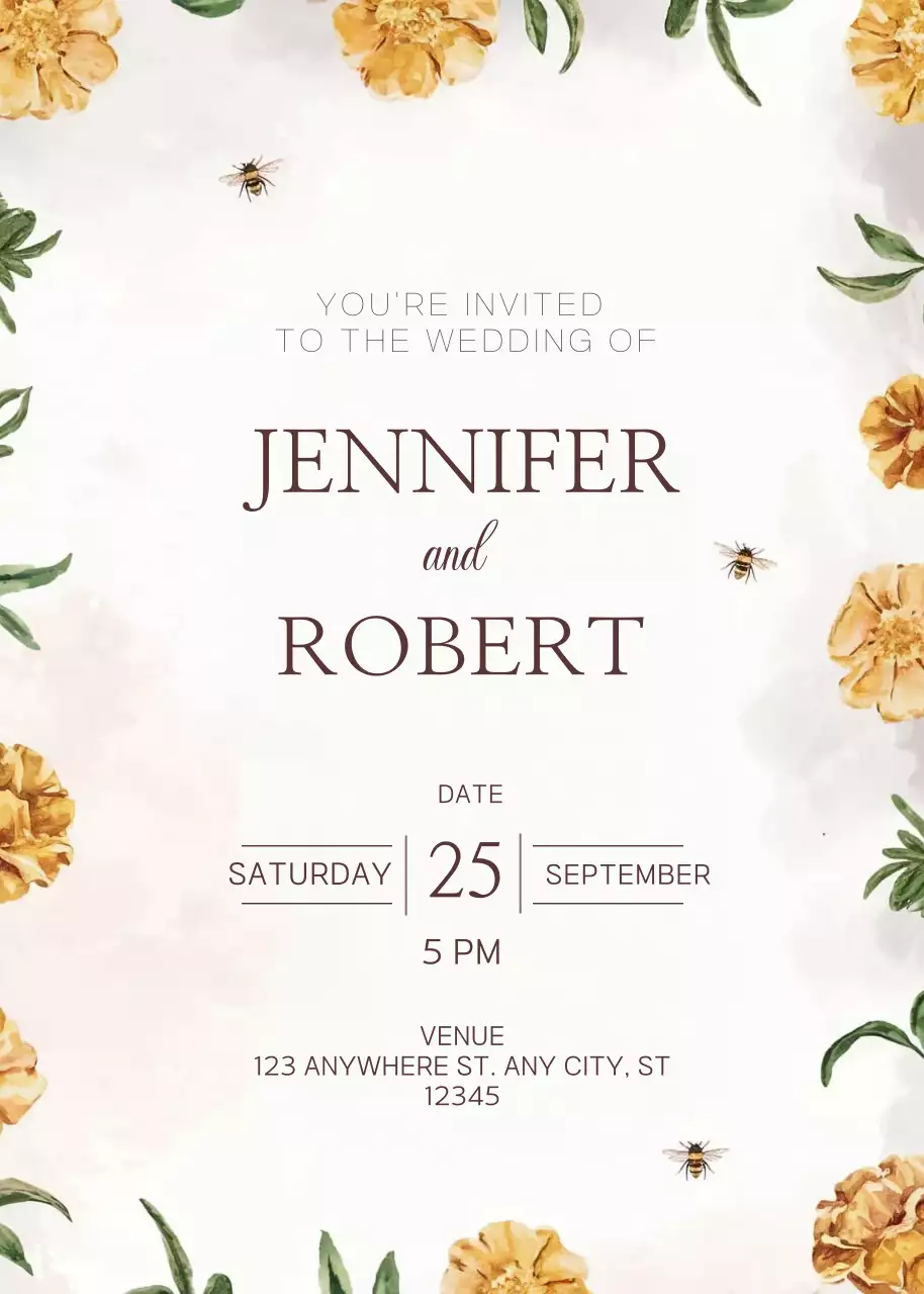 lời mời đám cưới thanh lịch màu be