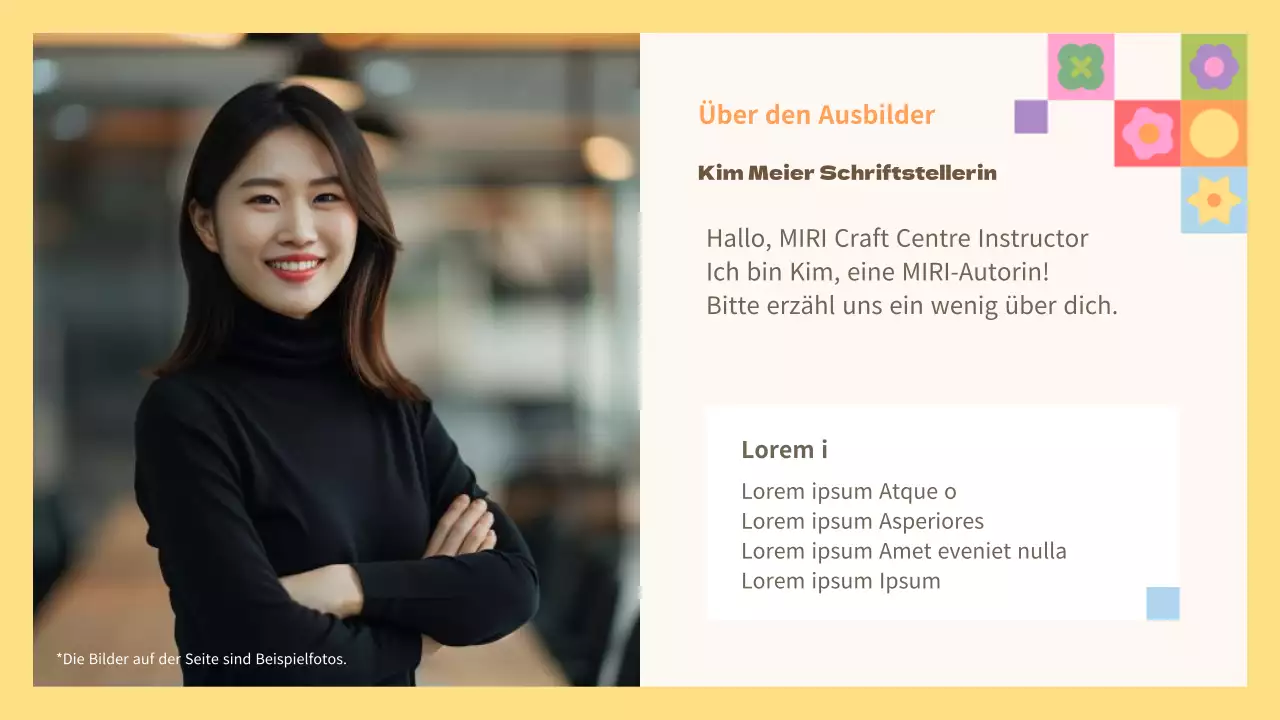 Gelber und oranger Führer für traditionelle kulturelle Erfahrungen