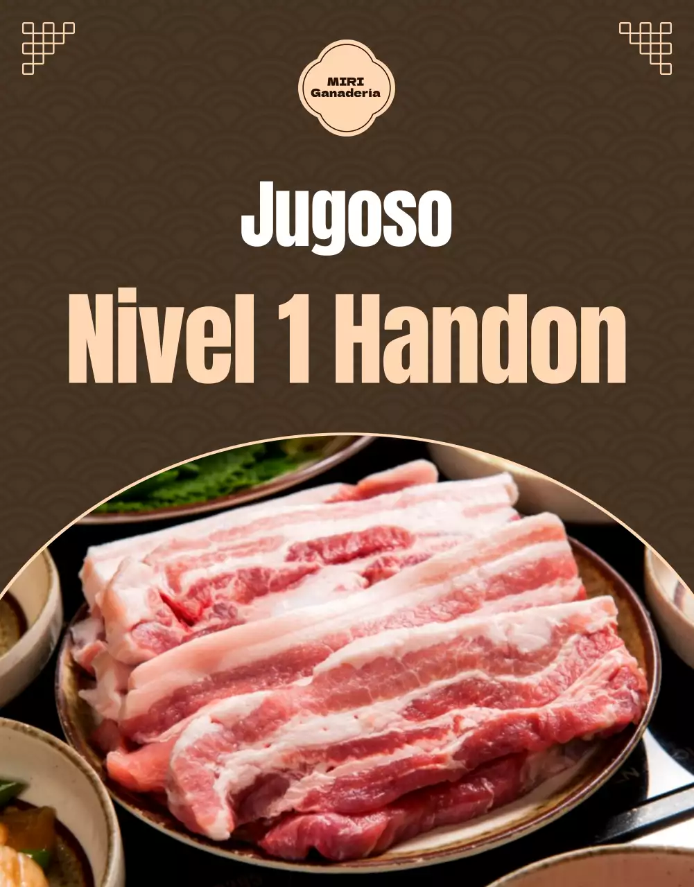 Anuncio tradicional de carne dorada