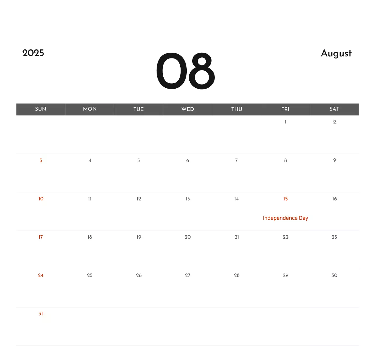 Lịch công ty đơn giản màu xám