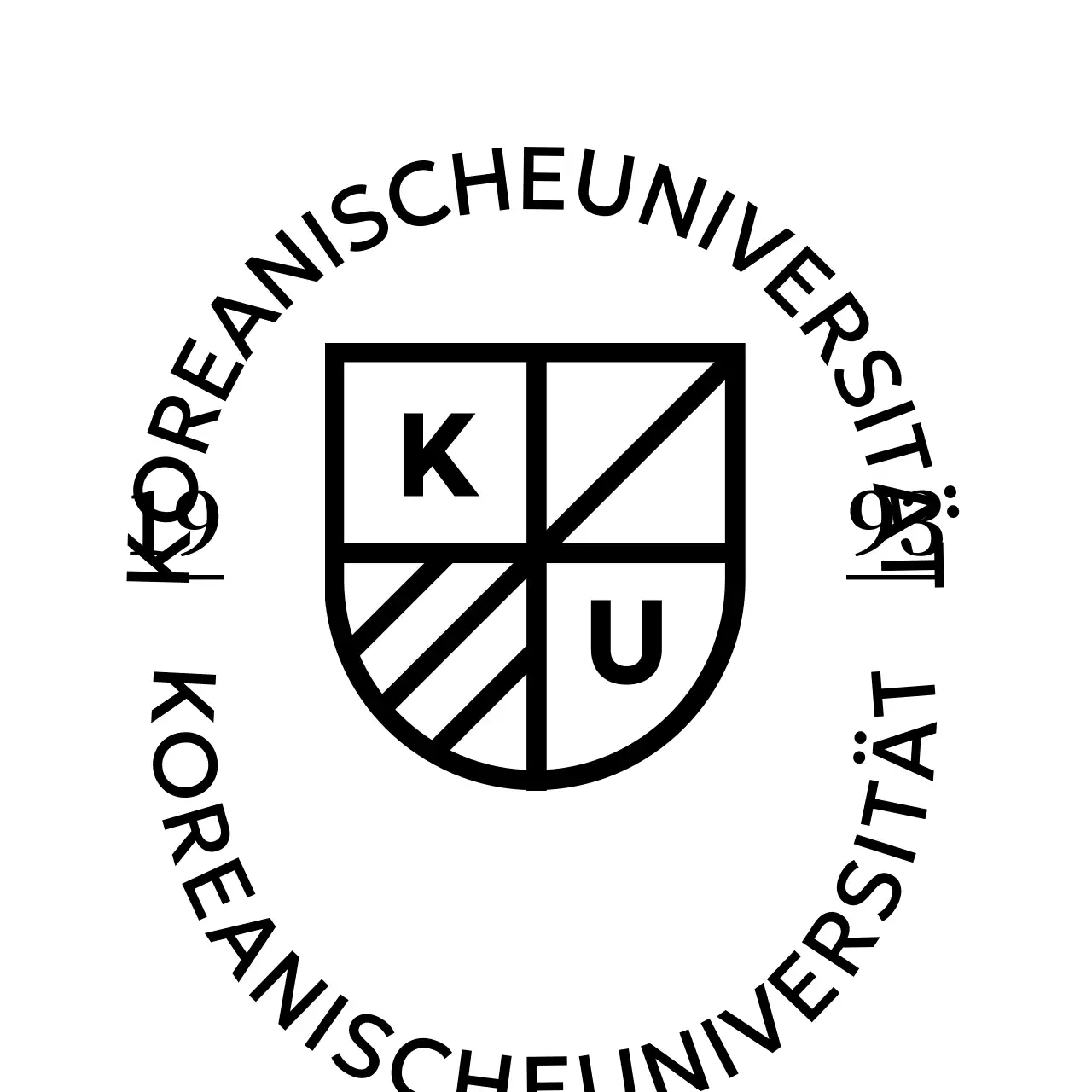 Schwarzes und weißes klassisches Universitätslogo