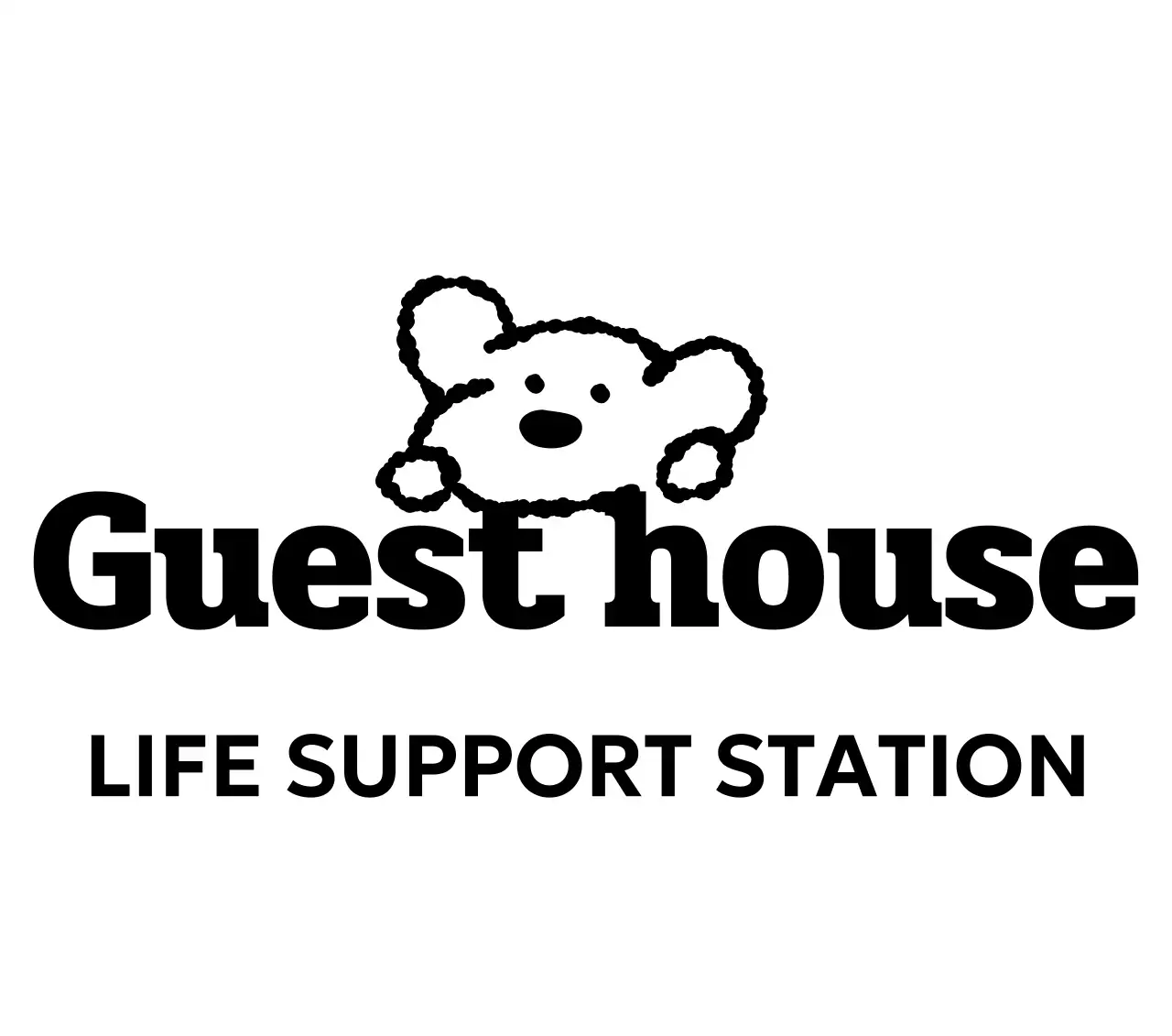 검정 아기자기한 게스트하우스 로고