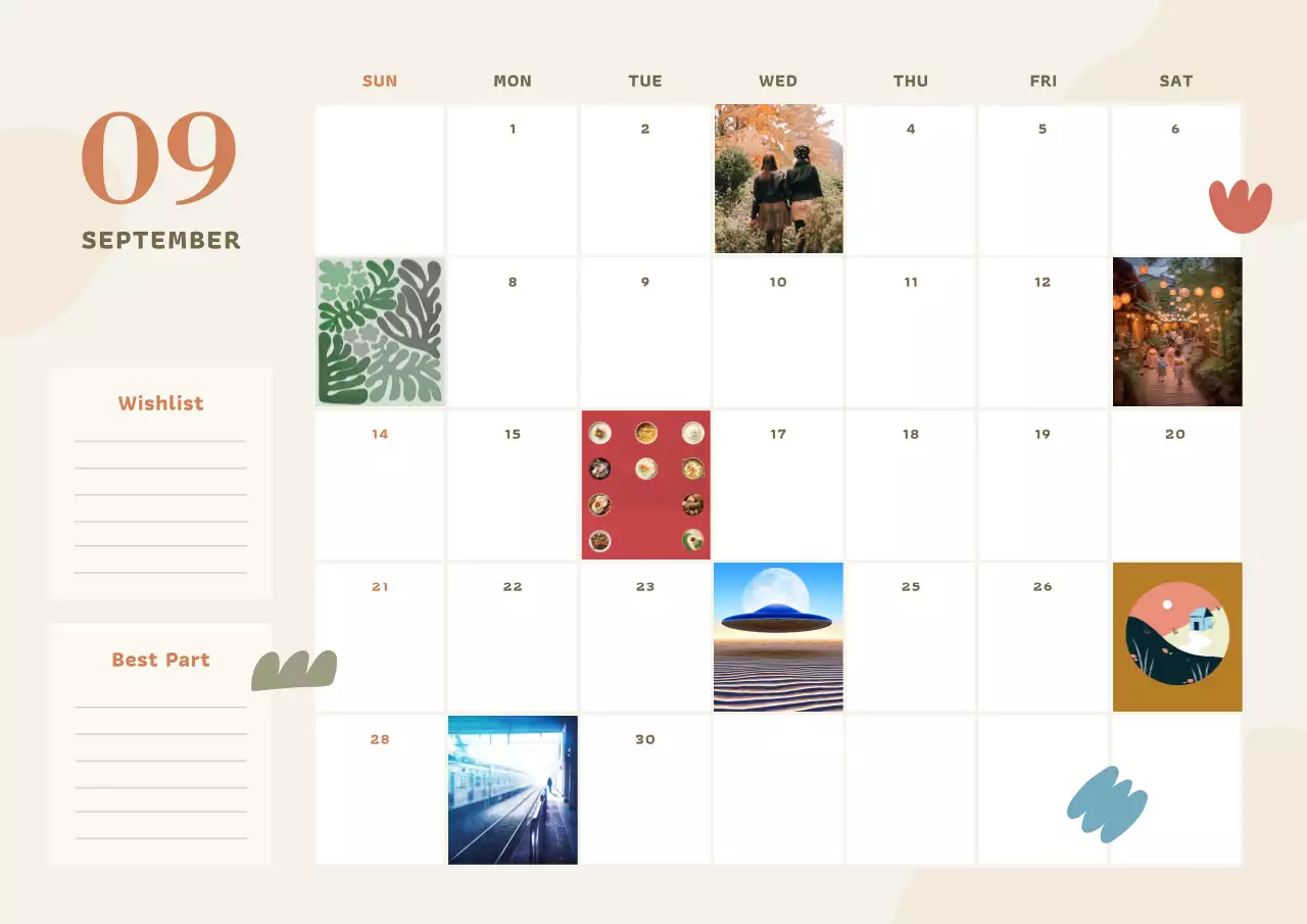 Beige Modern Calendar Planner Poster