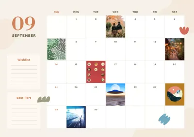 Beige Modern Calendar Planner Poster